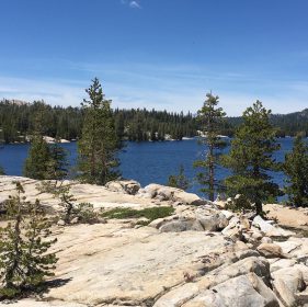 view of silver lake california with granite island in foreground