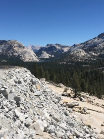 yosemite granite with tenaya lake in distance