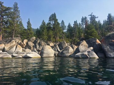 round rocks lining lake tahoe's east shore waters