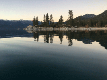 view of sand harbor state park in nevadas lake tahoe taken from kayak